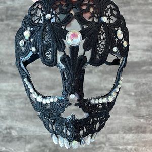 NWT Halloween Mask | Catrina | Day of the Dead Black Lace  Mask
